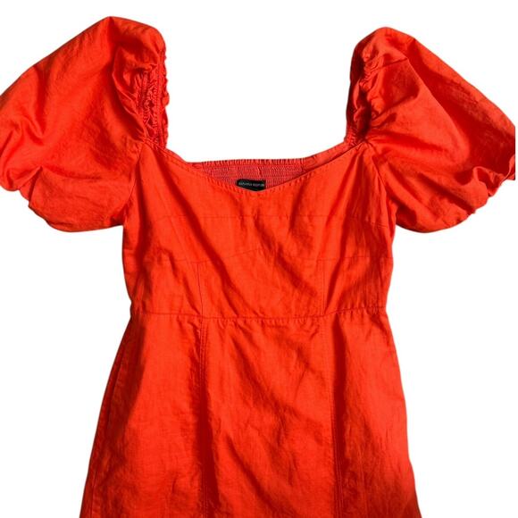 Banana Republic Plus‎ Linen-Blend Midi Dress in Orange Pockets Size 14 - Picture 10 of 13